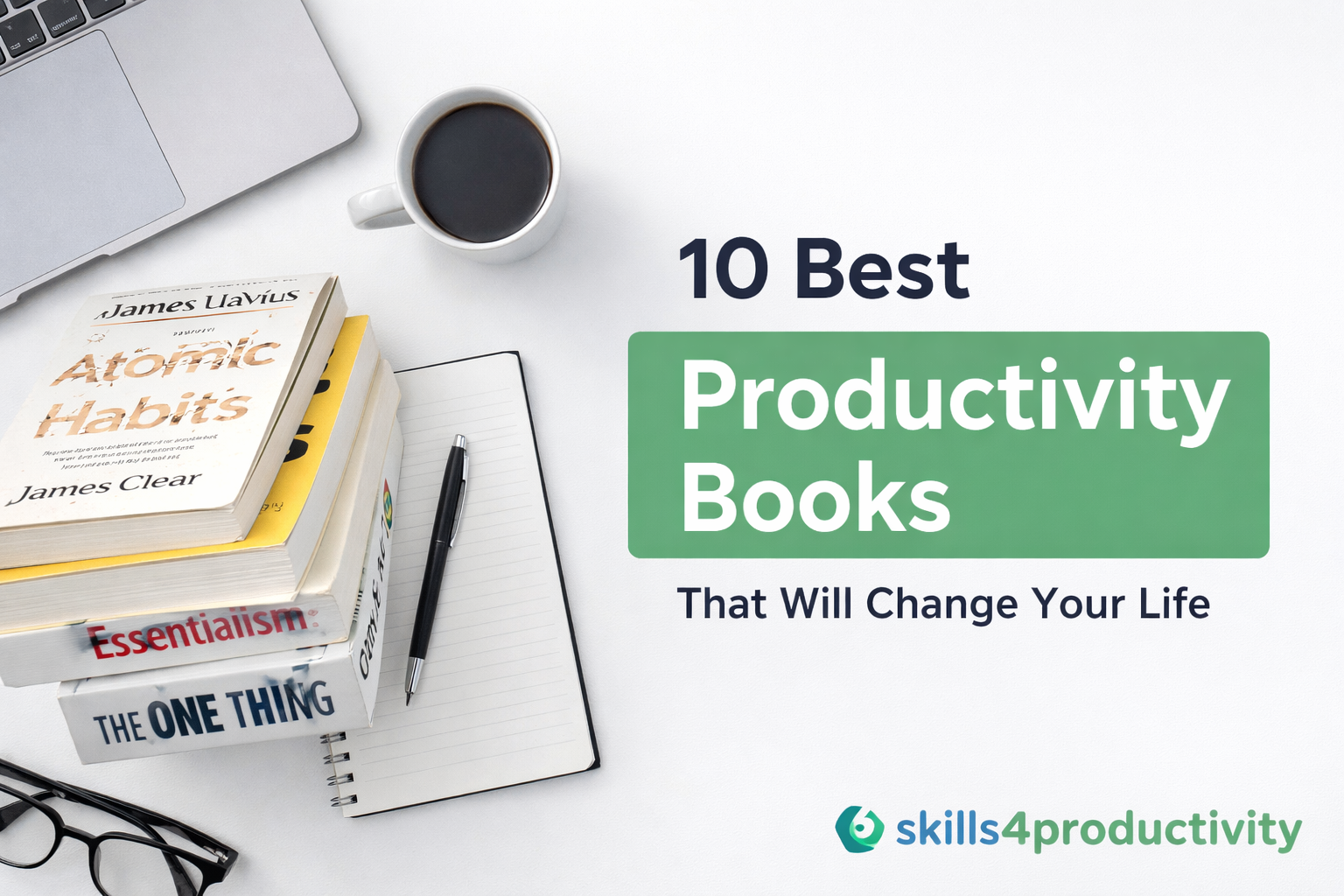 10 best productivity books including Atomic Habits Deep Work Essentialism and The One Thing