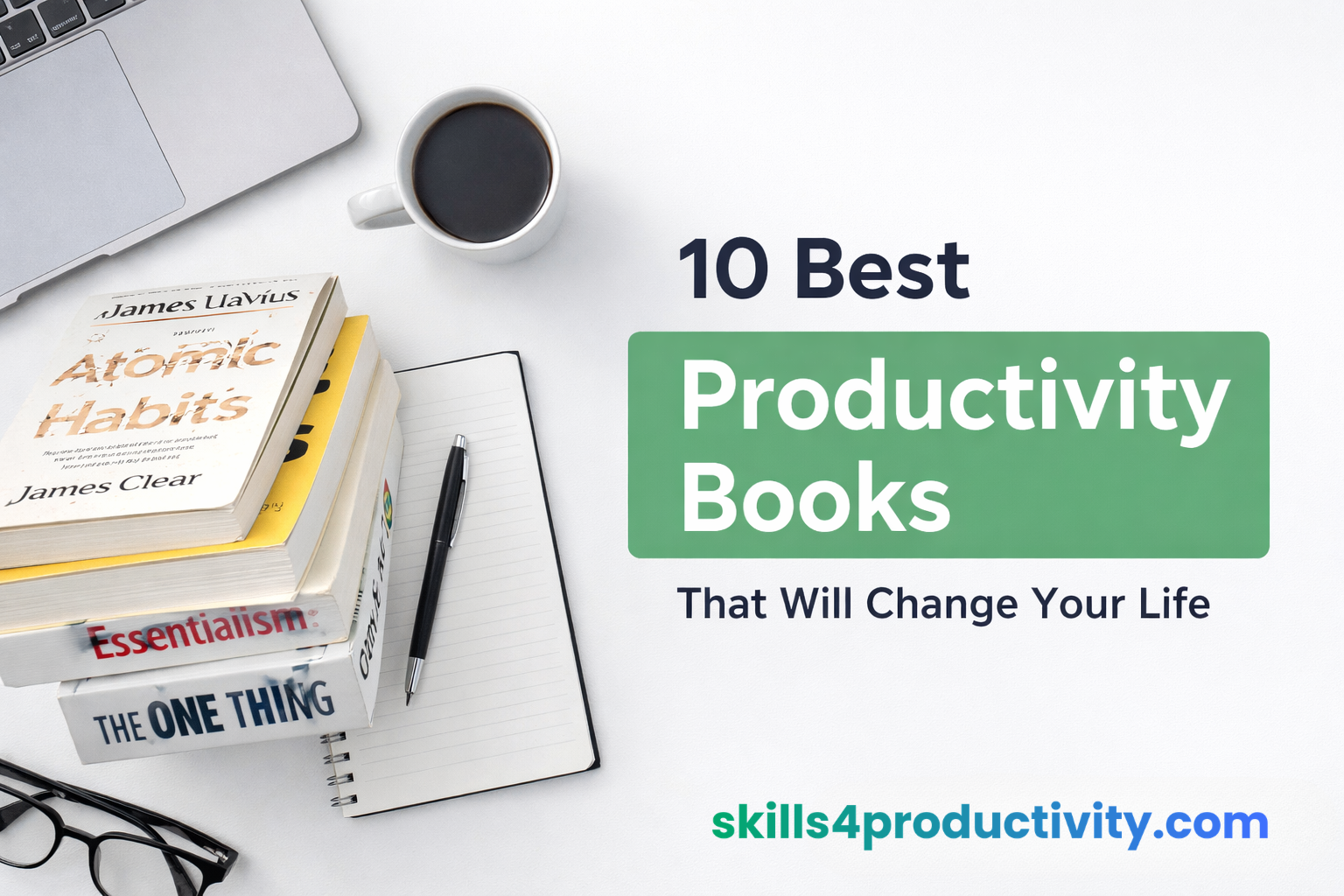 10 best productivity books including Atomic Habits Deep Work Essentialism and The One Thing