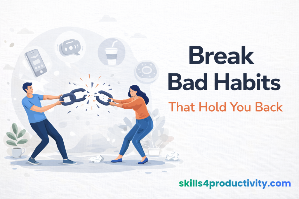 how to break bad habits that hold you back concept illustration breaking chain habit change
