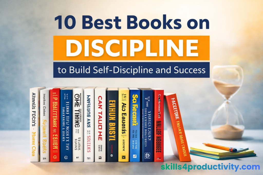 10 best books on discipline including Atomic Habits, Deep Work, The One Thing and other books on self-discipline and productivity