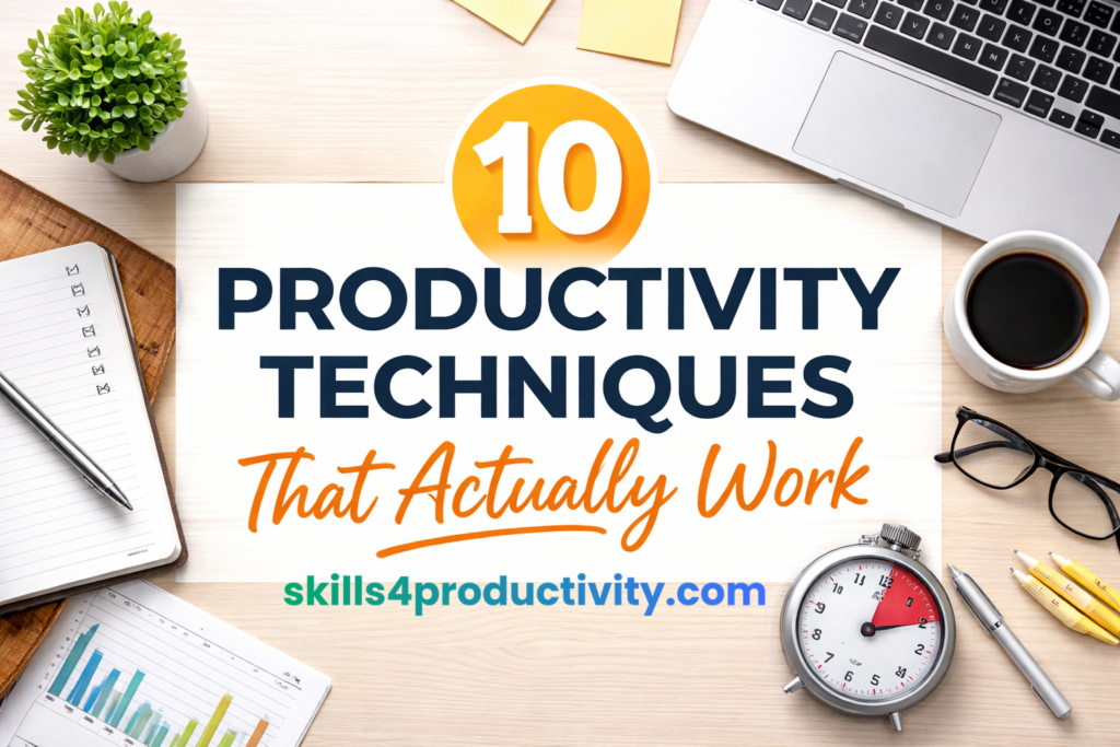 10 productivity techniques that actually work including pomodoro technique time blocking deep work and the 80/20 rule