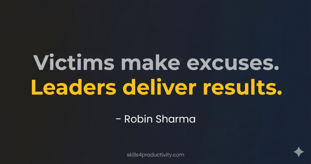 robin sharma quote about leadership accountability and results mindset