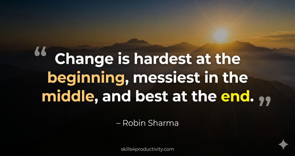 robin sharma quote about change and personal growth journey 