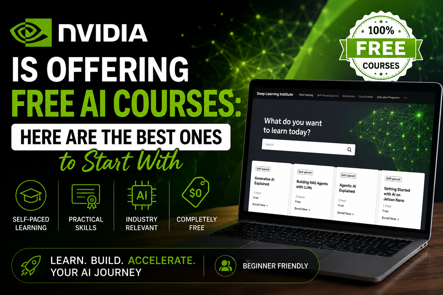 NVIDIA free AI courses for beginners and professionals